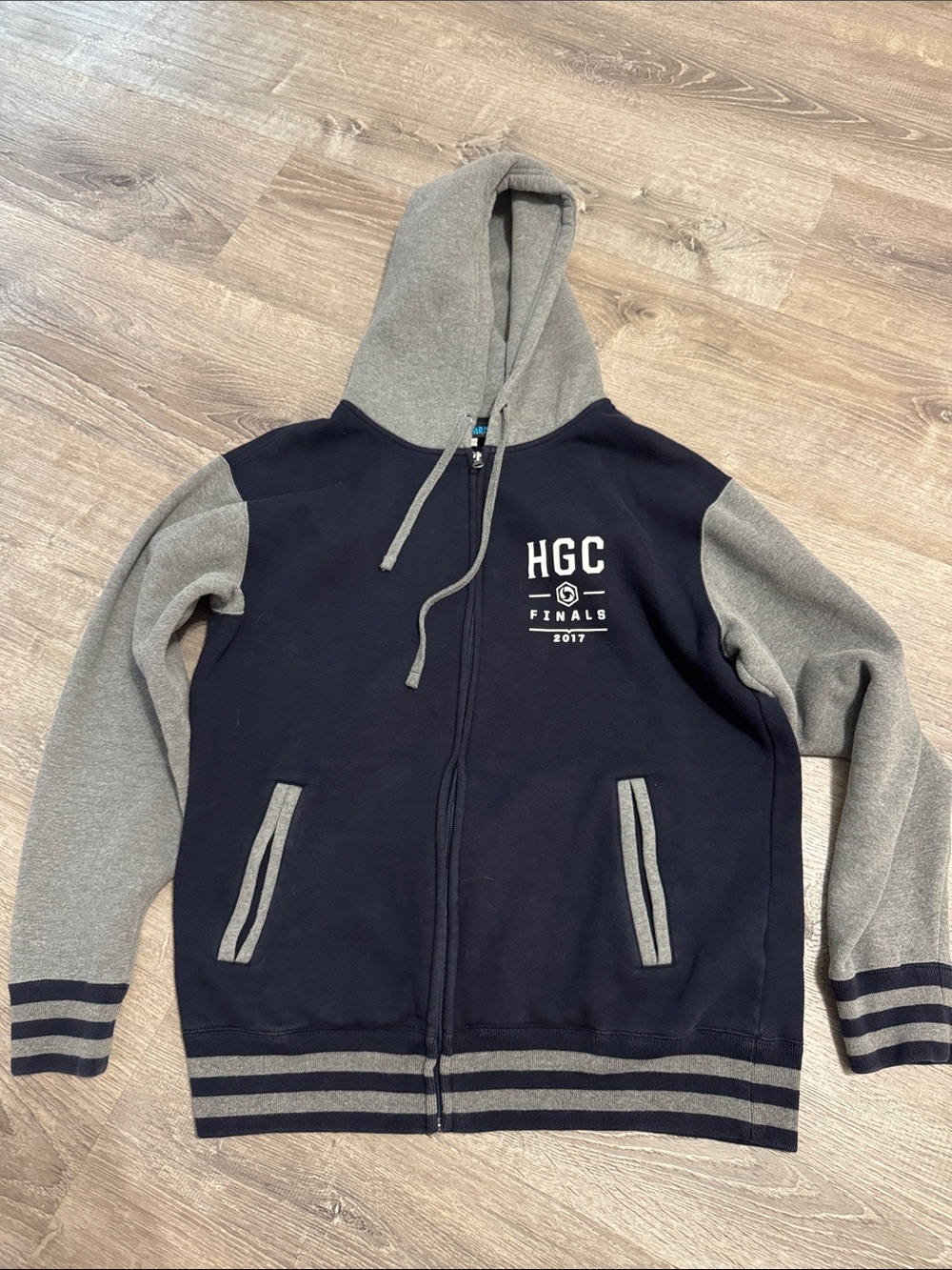 HGC Heroes Of The Storm Blizzard Finals 2017 Navy and Gray Zip-Up Hoodie HOTS